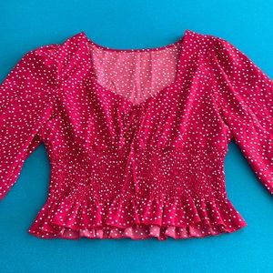 Shein Red and White Top